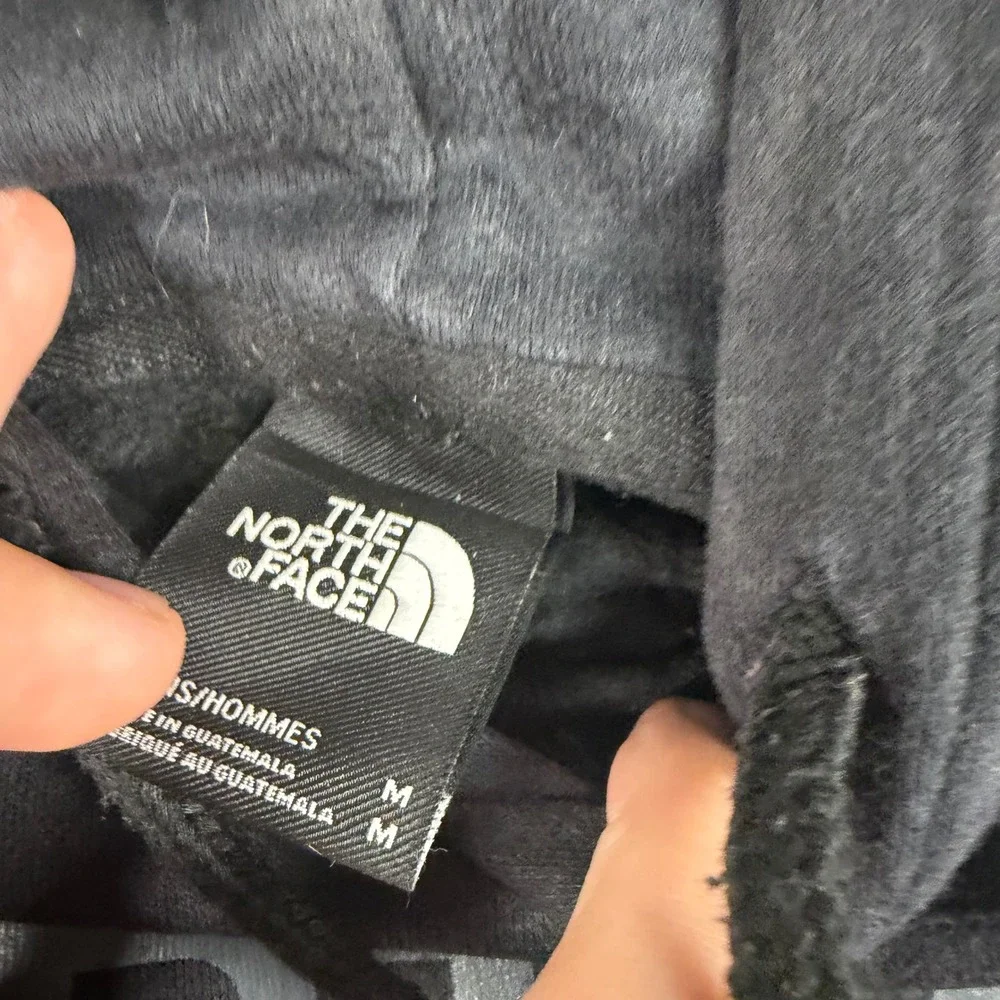 The North Face Mens Black Grey Logo Pullover Hoodie Sweatshirt Medium M